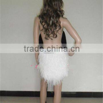 white Ostrich Feather fringe trim LZBYM006