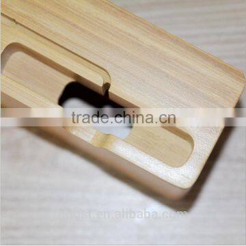 BST Wood Bamboo Charging Dock Station Charger Stand Holder For Apple Watch &for IPhone and Other Smart photo-2