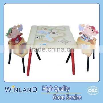 Kids Wooden Pirate Table And Chairs Set