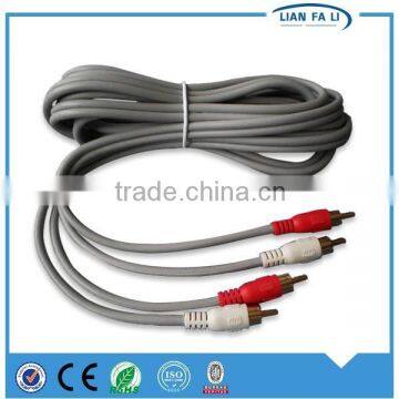 2015 high quality 2rca male to 2rca male cable sex video audio output cable
