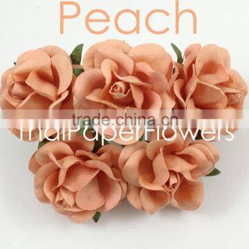 Peach,Large Handmade Mulberry Paper Flower, Wedding Party, Scrap-booking Crafts