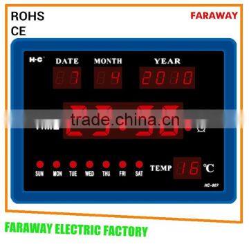 led table clock with calendar, alaram,temperature