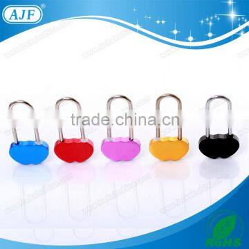 AJF New Arrival Only Manufacturer Popular Wholesale Colored Aluminium Double Heart Shape Padlock photo-3
