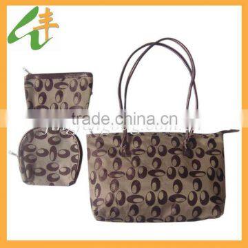 2014 fashion ladies jacquard three pieces handbag