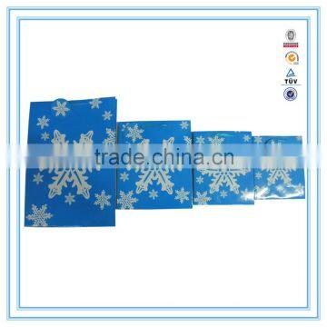 Handbags Wholesale China Blue Snowflake Printing Unique Paper Bag photo-5