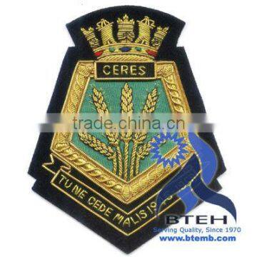 Bullion Badges | Hand Embroidery Bullion Blazer Badge