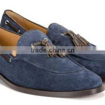 Leather blue Moccasin shoes