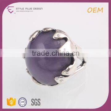 R63471A01 China wholesale jewelry silver plated with big purple stone ring designs Jewelry rings design with gems