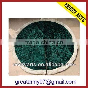 futian market yiwu china cheap green christmas sequin tree skirt