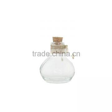 Mini Gourd Shape Clear Glass Container Bottles With Cork Lids