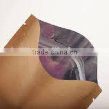 Custom Food Packaging Stand Up Ziplock Bag Kraft Paper Bag With Zipper