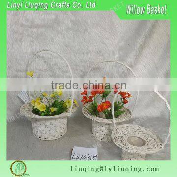 Long handle small flower basket wicker flower basket