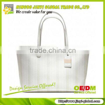 2013 stripe pattern PVC shouldber bag with logo hangtag brand shoulder bag