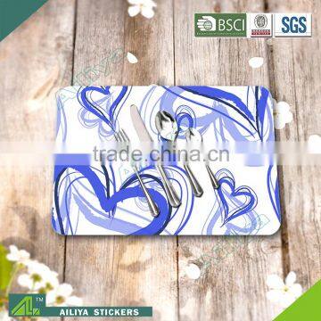 Hot selling eco-friendly kitchen advertising colorful promoting custom printed pp rattan placemats