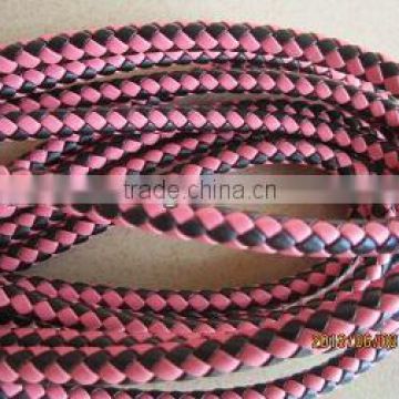 5mm braided leather cord, knitted leather string