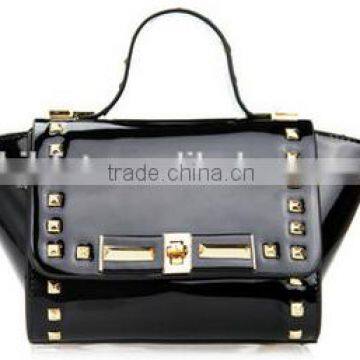 Superior Lacquer Leather Youth Clinch Bolt Style Fasion Handbag photo-3