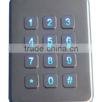 12 Keys IP 65 Metal Industrial Desktop Vandal Proof Backlight Keypad photo-2