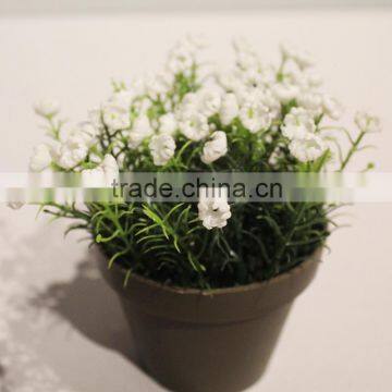 Plastic Artificial Potted Bonsai Flower Baby's Breath Plant for Festive Decor photo-3