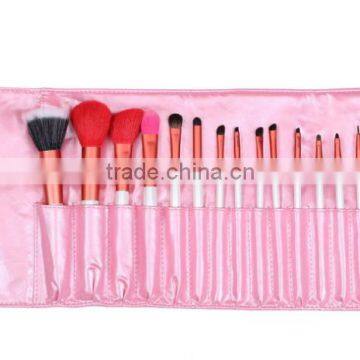 Professional 16 Piece Elegant Natural Goat Hair Makeup Brush Set with Case