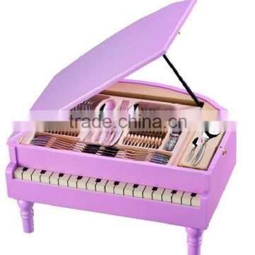 86Pcs Dinnerware Set stainless steel cutlery set with Piano Case