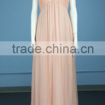 Sleeveless Silk Crinkle Chiffon Blush Pink Maternity Dress EY0011