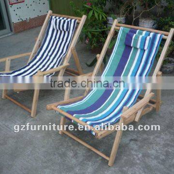 Beach chair with striped