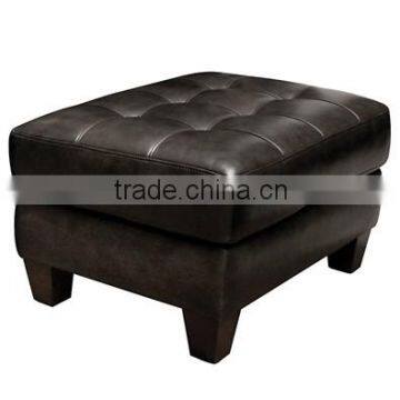 Wood beach leather ottoman HDOT083