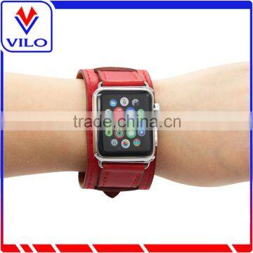Genuine Leather Band Bracelet Cuff Wrist Watch Band For Apple Watch Cuff Leather Band photo-3