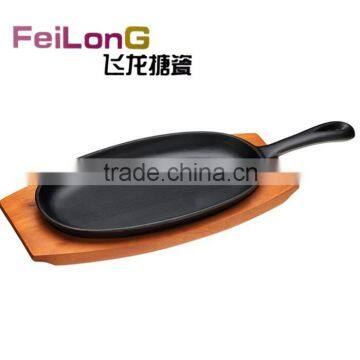 seasoned coating cast iron sizzling plate