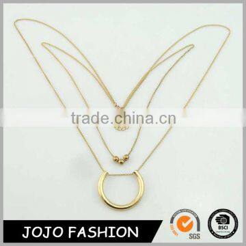 New metal two layers design gold necklace online shop China