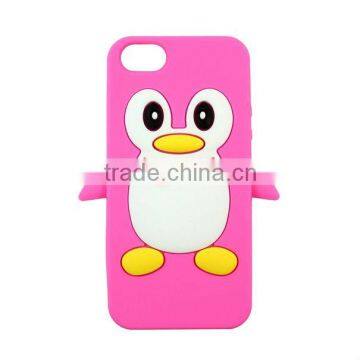 Penguin shape silicone skin case for iphone5, high quality, PAYPAL accepted