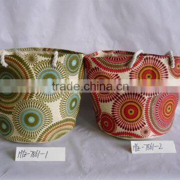 2015 new style pattern paper straw shopping bag