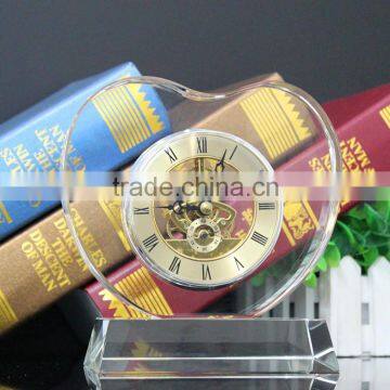 2015 Heart Shape Crystal Tuning Chinese Electronic Clock Movement Gift photo-2