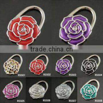2016 New Rose Flower Scarf Folding Purse Handbag Bag Accessories/ Table Top Bag Holder Tea Bag Hanger photo-2