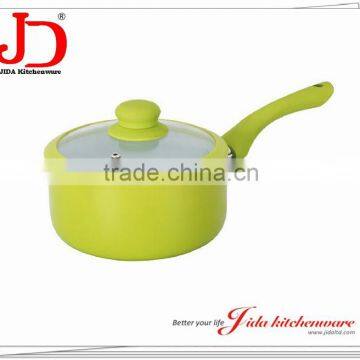 ALUMINUM SAUCE PAN WITH SILICON RIM GLASS LID