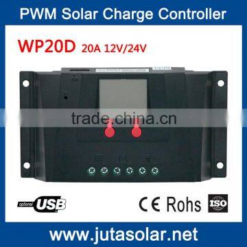 10A 20A 12V 24V Auto PWM Solar Controller WP20D with USB and LCD