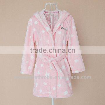 kids coral fleece animal print bathrobe
