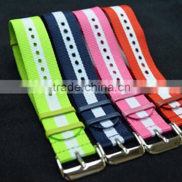 2016 high quality colourful hot item lady watch band nylon wristband adjustable nylon strap nato strap