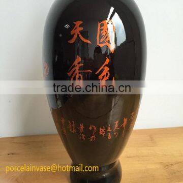 2016 High Quality Black Modern Pottery Vase photo-2