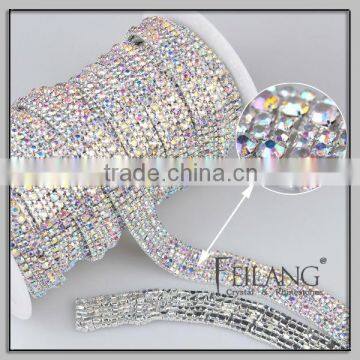 6 rows crystal cup chain rhinestone cup chain for dress