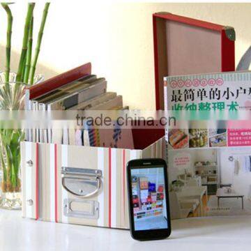 Custom folding paper storage box, home decorative multipurpose foldable storage box with lid