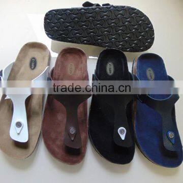 High quality new design men lovers cork clip toe slipper 2015