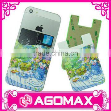 Customized OEM functional colorful 3M silicone wallet for mobile phone