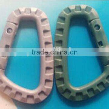 D Shape Mountaineering Buckle Snap Clip Plastic Steel Climbing Carabiner Hanging Keychain Hook photo-3