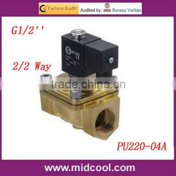 PU220-04A G1/2'' Size Direct Drive Solenoid Valve Model2/2 Way Brass N/C