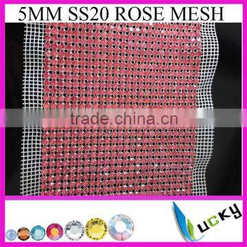 Factory price high quality silver 24 rows with clear crystal rhinestone trimming mesh for sewing wedding dress                        
                                                Quality Choice