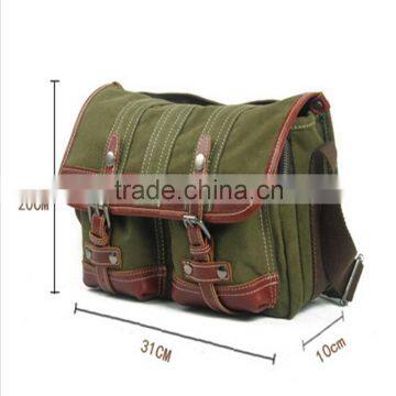 Stylish Midium Canvas Leather Field Shoulder Bag Military Explorer Messenger Field Bag photo-4