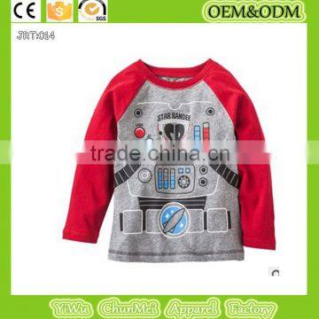 100% cotton robot t shirts long sleeve T shirts kids girls t-shirts for girls tops brand children t shirts cloting 2015 style