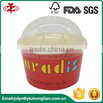 Custom Printed PVC Disposable Cup And Lid for Ice Cream