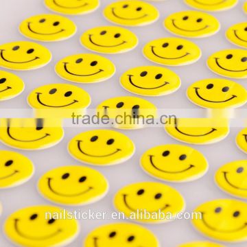 Custom hot sale self adhesive classical smile face sticker 3d puffy decorative sticker for chirldren